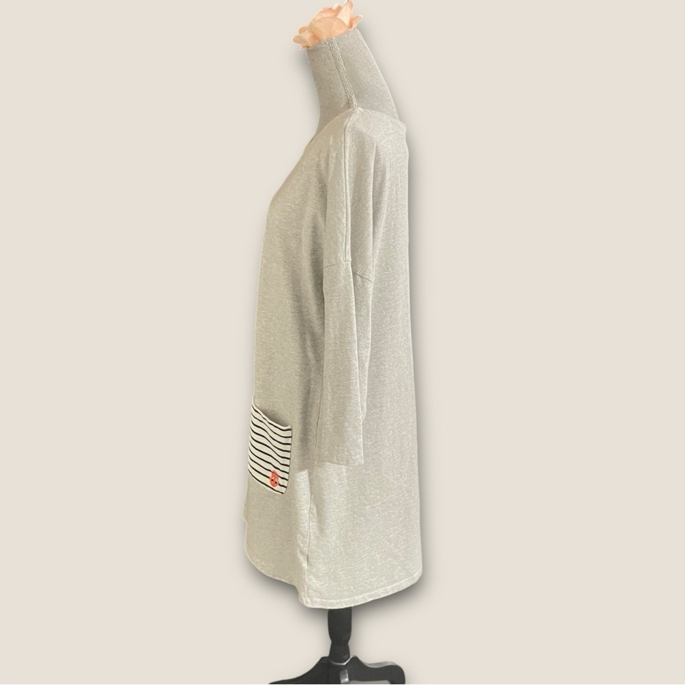 Tommy Hilfiger Gray Casual Tunic Dress Striped Pockets & Back Zipper, Size XL - Picture 3 of 13